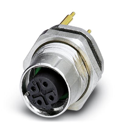Phoenix Contact M12 Receptacle; SACC-DSI-FSD-4CON-L180/12SCOSH; Female; 4-Pin; D - Dual Key; Rear Mount; PCB